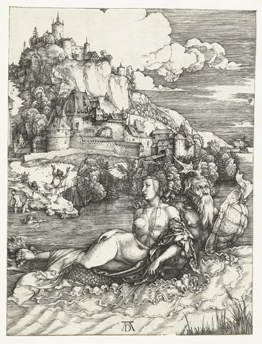 Ontvoering door het zeemonster by Unknown, print, 1496-1500