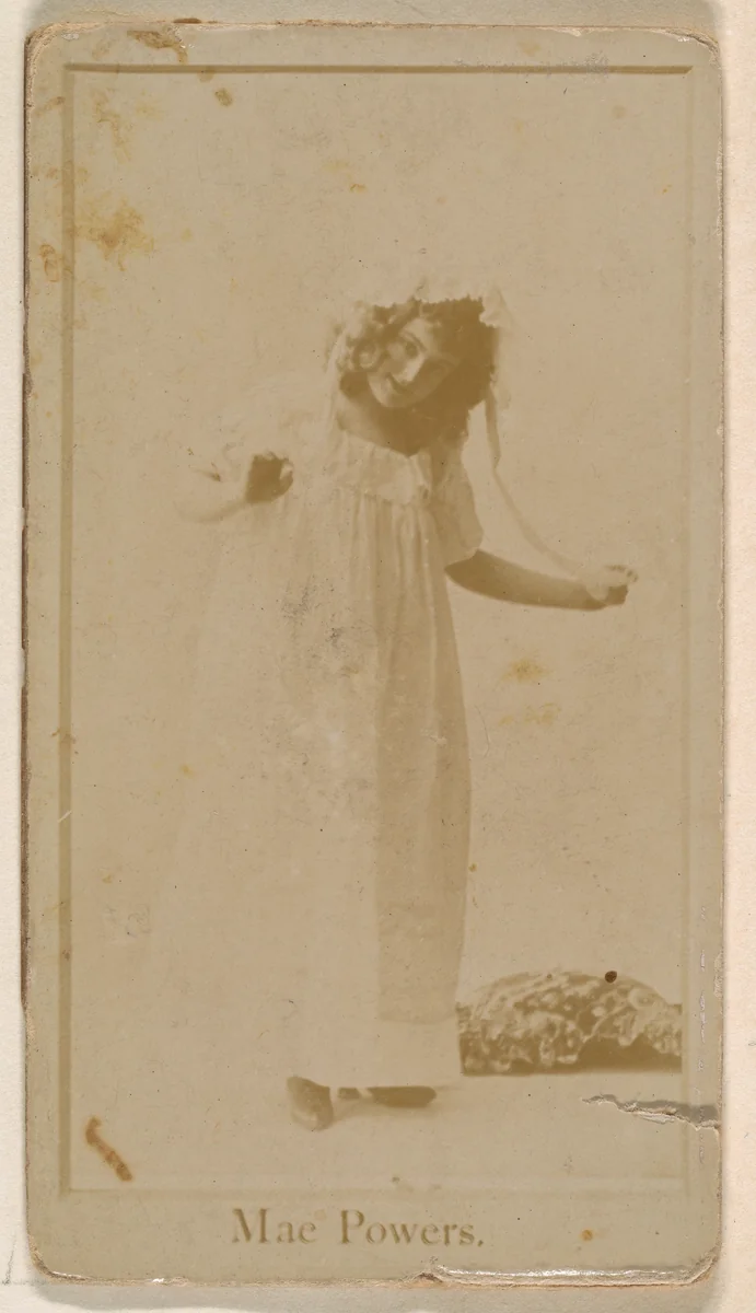 Mae Powers, from the Actresses series (N245) issued by Kinney Brothers to promote Sweet Caporal Cigarettes by Kinney Brothers Tobacco Company, photograph, 1890