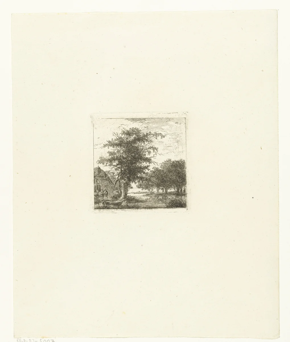 Rivier in boomrijk landschap by Hermanus van Brussel, print, 1800-1815