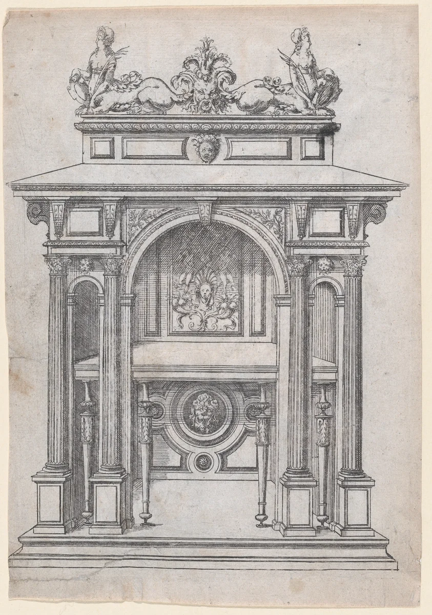 Furniture Design by Jacques Androuet du Cerceau, print, 1565-1570