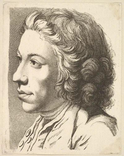 Head of a Man in Profile, from Livre de Têtes Gravées d'apres F. Boucher et Autres (Book of Heads Engraved after F. Boucher and Others) by anonymous, print, 1740-1780