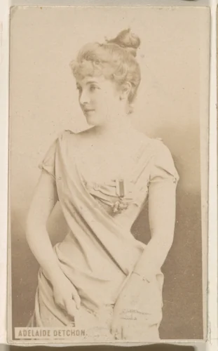 Adelaide Detchon, from the Actresses series (N246), Type 1, issued by Kinney Brothers to promote Sporting Extra Cigarettes by Kinney Brothers Tobacco Company, photograph, 1888-1892