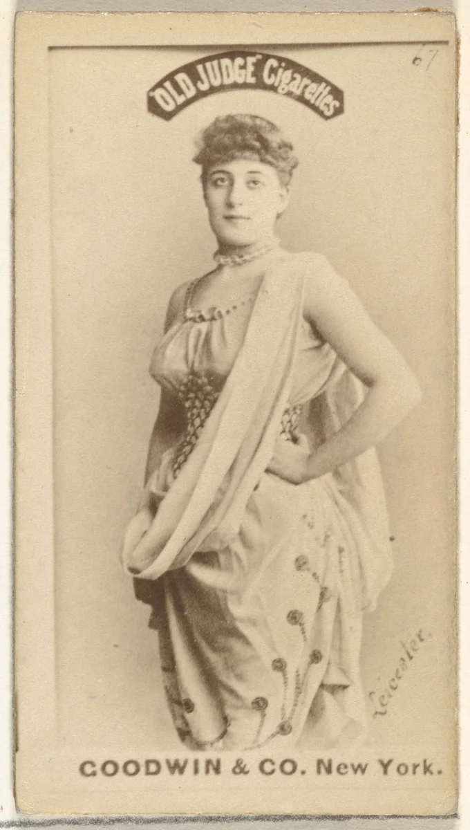 Leicester, from the Actors and Actresses series (N171) for Old Judge Cigarettes by Goodwin & Company, photograph, 1886-1890