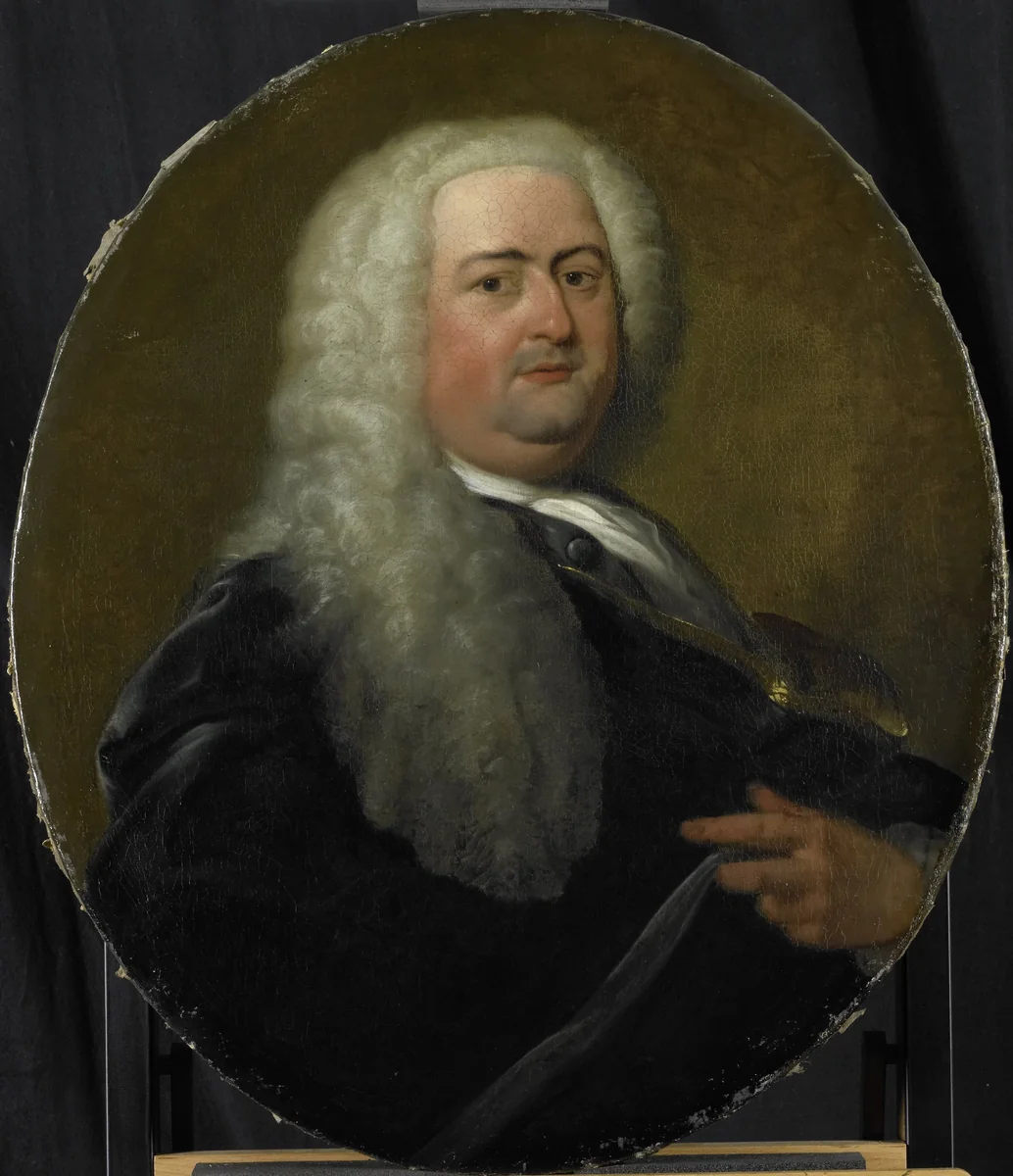 Portrait of Adriaen Paets, Director of the Rotterdam Chamber of the Dutch East India Company, elected 1734 by Dionys van Nijmegen, painting, 1734-1765