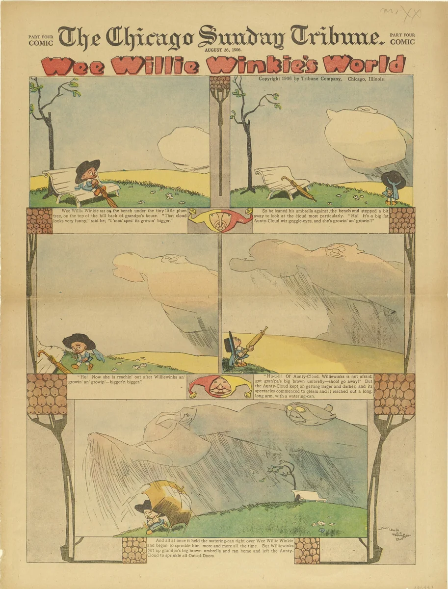 Wee Willie Winkie's World from The Chicago Sunday Tribune by Lyonel Feininger, print, 1906