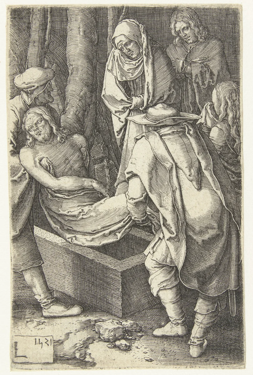 De graflegging van Christus by Unknown, print, 1521