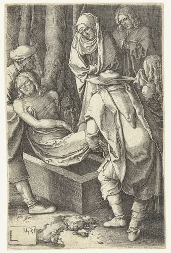 De graflegging van Christus by Unknown, print, 1521
