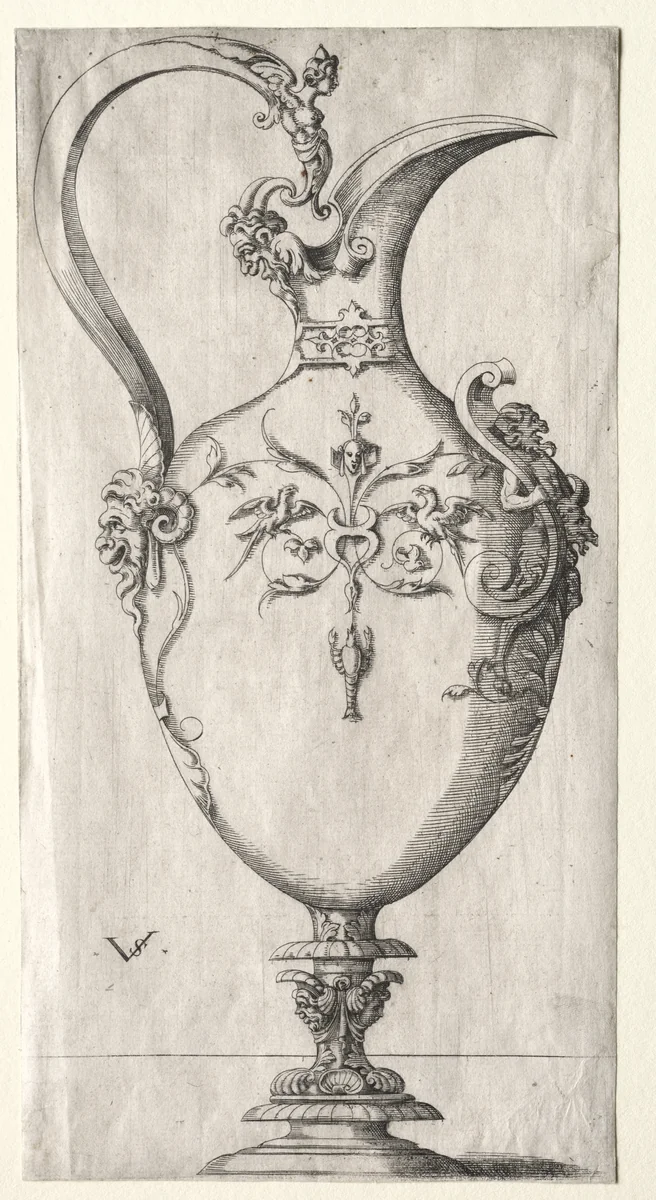 Design for a Ewer by Virgilius Solis, print, 1530-1562