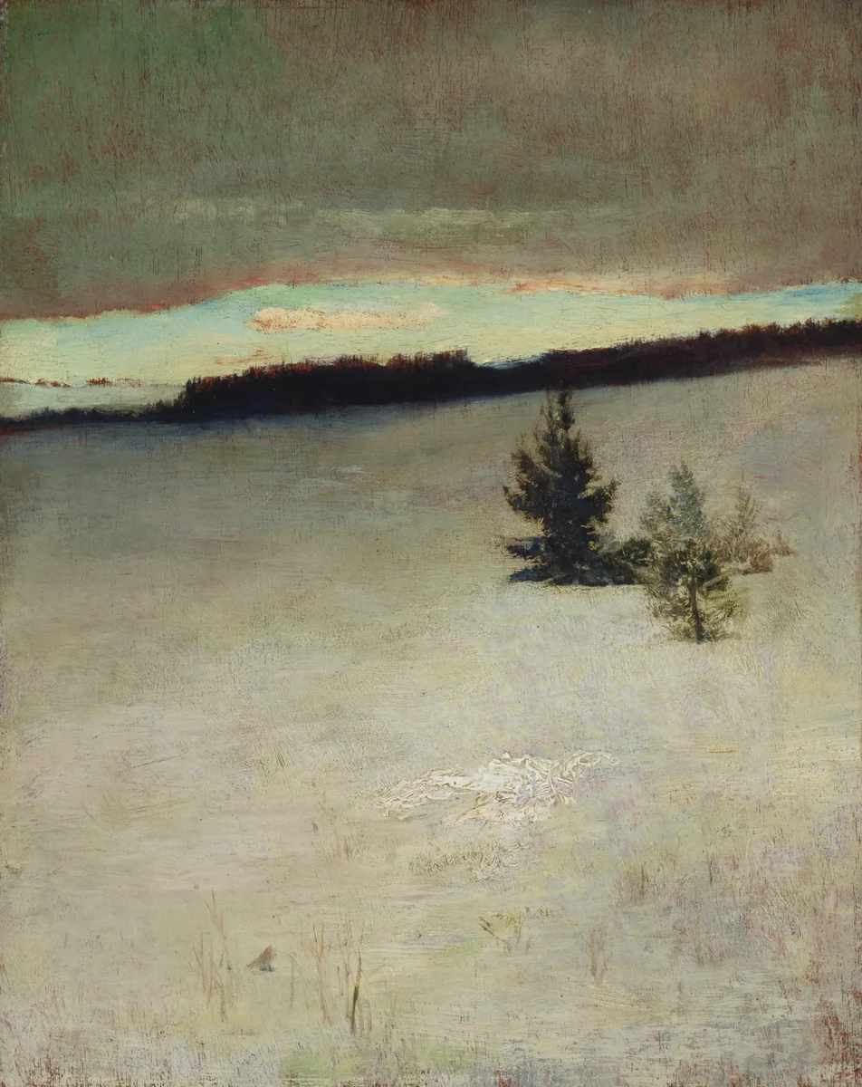 Snow Field, Morning, Roxbury by John La Farge, painting, 1864