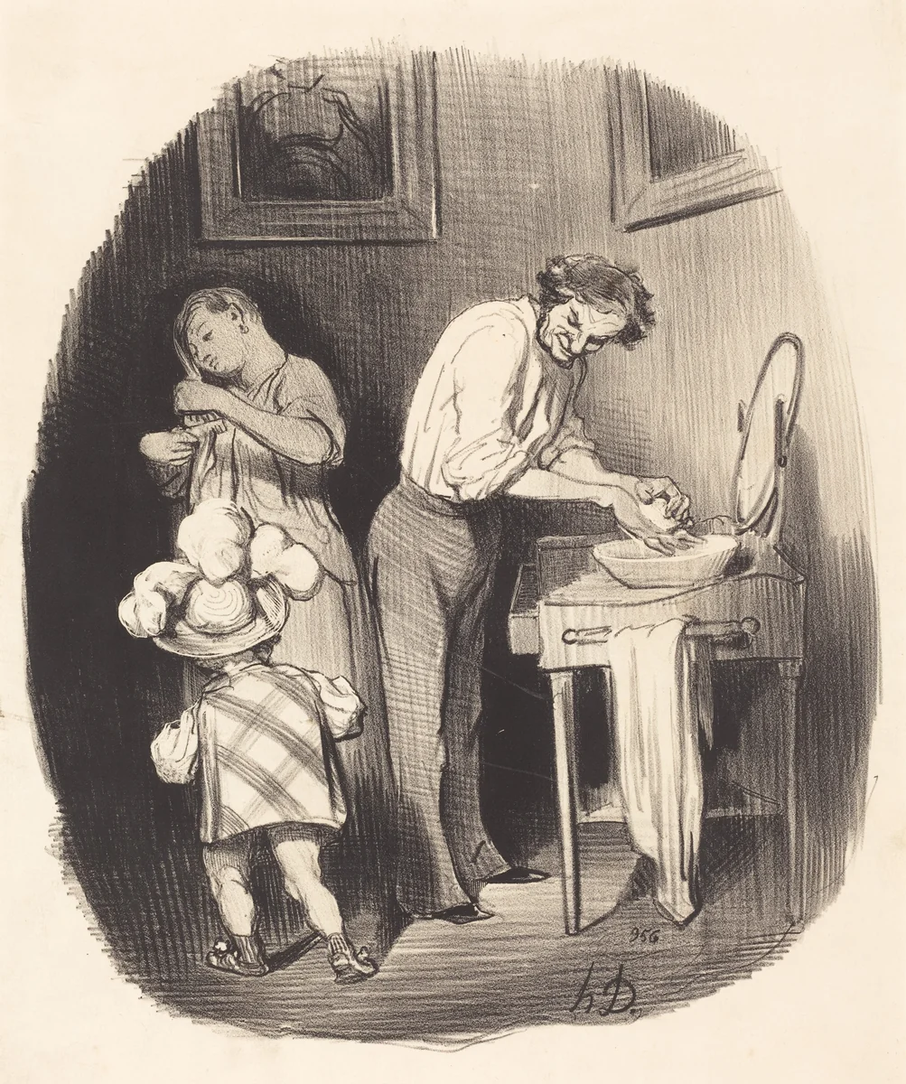 Qu'il est gentil comme ça, Dodore... by Honoré Daumier, print, 1847