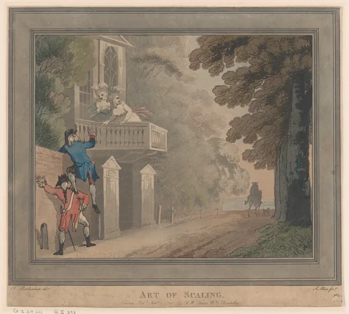 Art of Scaling by Samuel Alken, print, 1792