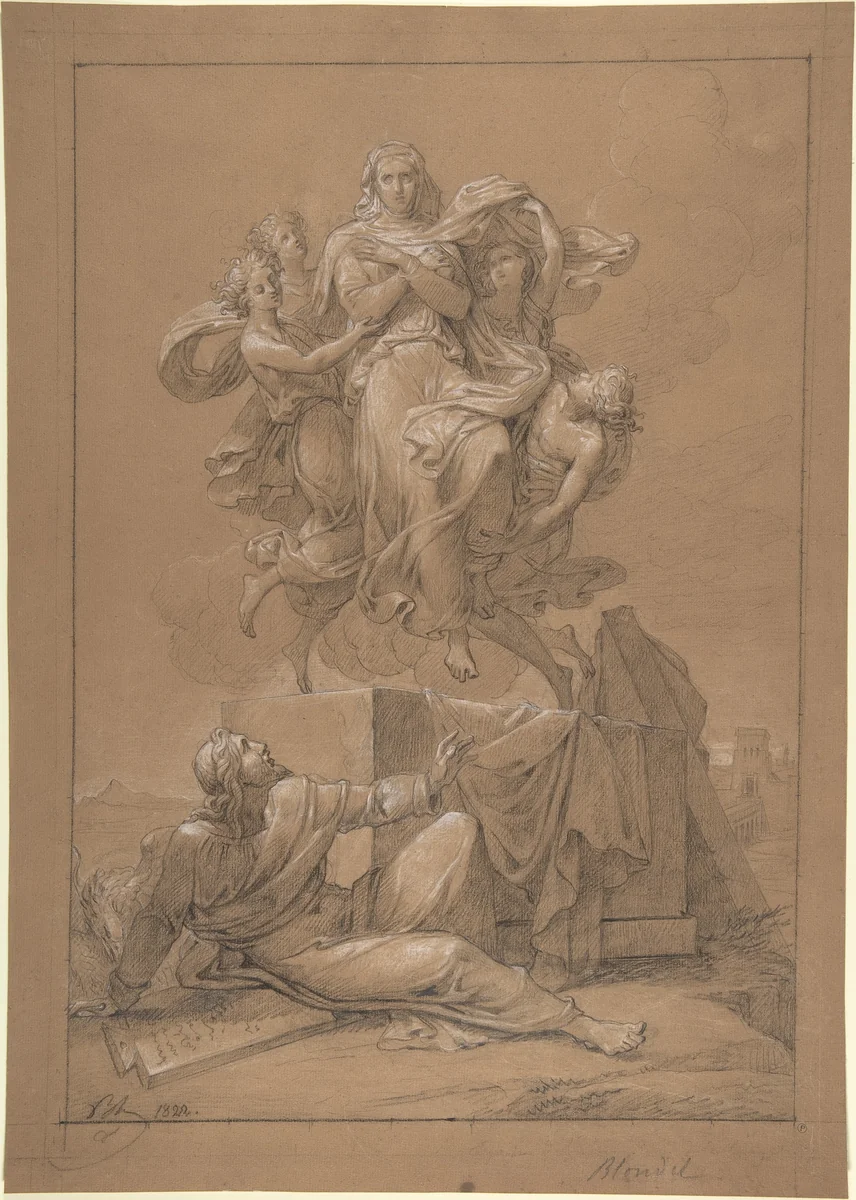 The Assumption of the Virgin by Merry Joseph Blondel, drawing, 1822