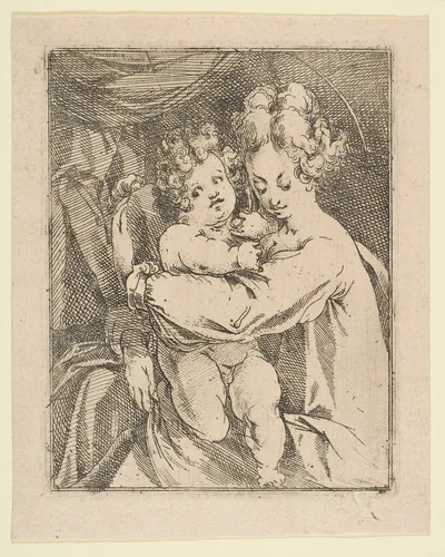 Madonna and Child by Jacques Bellange, print, 1612-1616