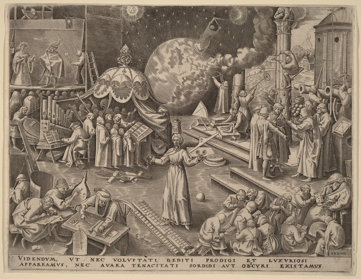 Temperance by Philip Galle, print, 1559