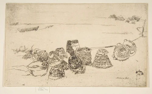 Lobster Pots (Lobster Pots – Selsea Bill) by James McNeill Whistler, print, 1880-1881
