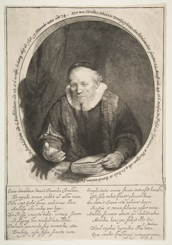 Jan Cornelisz. Sylvius, preacher by Rembrandt van Rijn, print, 1646