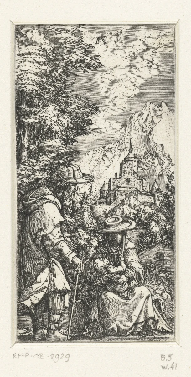 Rest on the Flight into Egypt by Unknown, print, 1506-1538