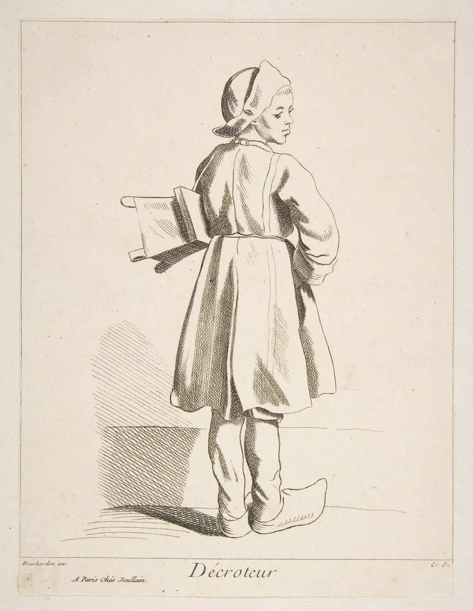 Shoeblack by Anne Claude Philippe de Tubières, print, 1737
