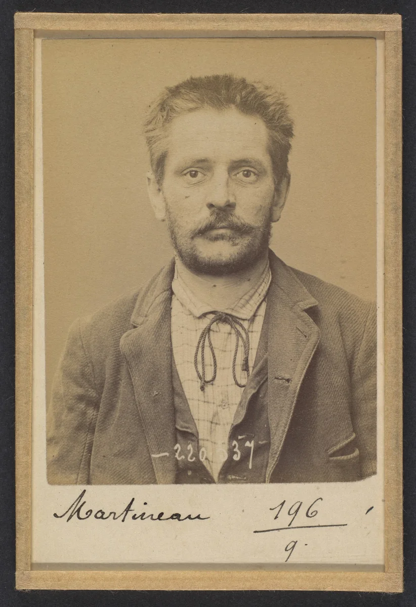 Martineau. Jules, Louis. 30 ans, né à Angers (Maine & Loire). Peintre en bâtiment. Anarchiste. 3/7/94. by Alphonse Bertillon, photograph, 1894