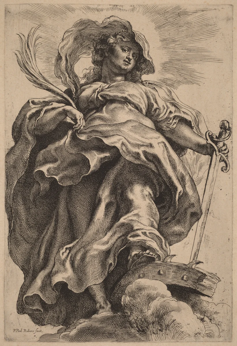 Saint Catherine in the Clouds by Peter Paul Rubens, print, 1615-1625