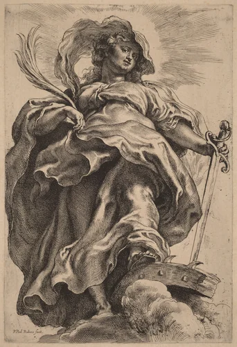 Saint Catherine in the Clouds by Peter Paul Rubens, print, 1615-1625