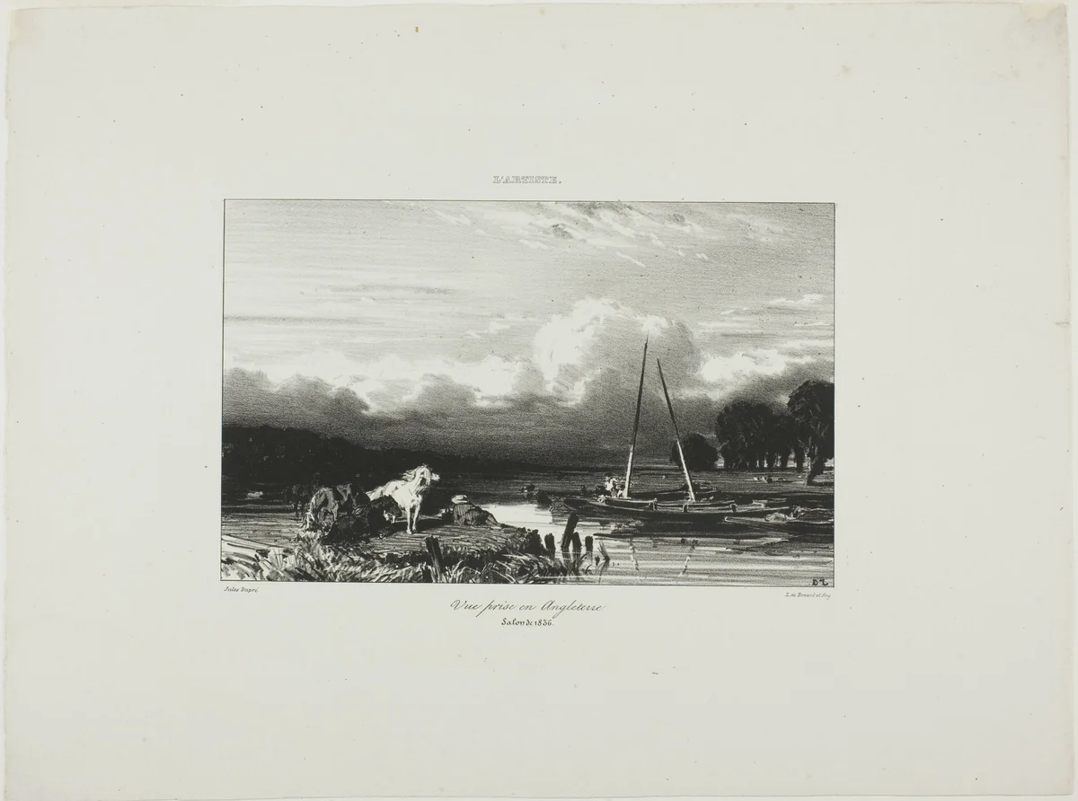 View in England by Jules Dupré, print, 1836