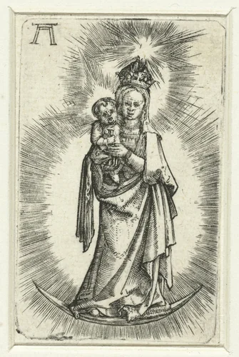 Madonna op de maansikkel by Unknown, print, 1506-1538