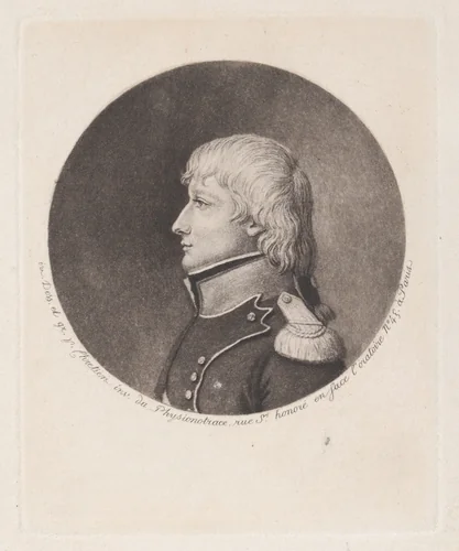 Portrait of Napoleon Bonaparte, to left by Gilles Louis Chrétien, print, 1781-1811