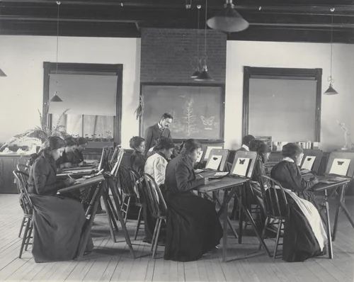 Watercolor. Studying the butterfly by Frances Benjamin Johnston, photograph, 1899