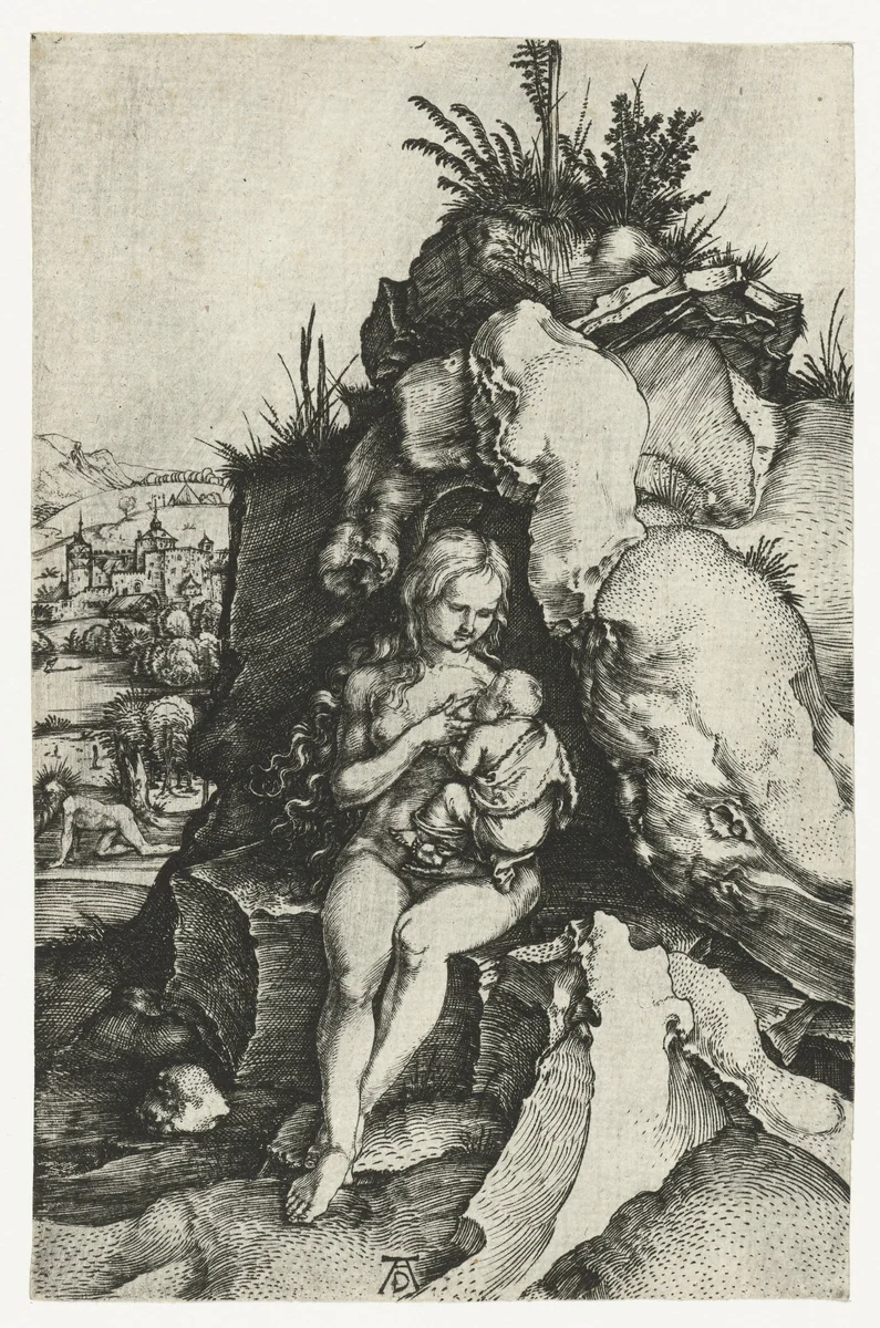 De Heilige Johannes Chrysostomus en de koningin met haar pasgeboren zoon by Unknown, print, 1494-1598
