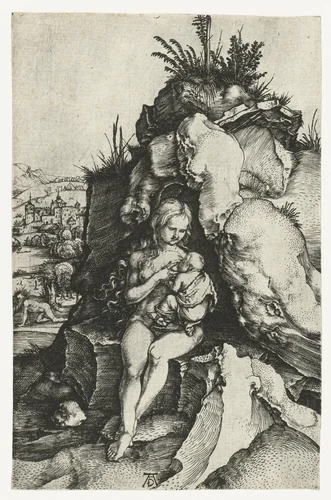 De Heilige Johannes Chrysostomus en de koningin met haar pasgeboren zoon by Unknown, print, 1494-1598