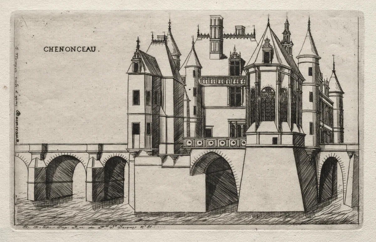 The Chateau of Chenonceau by Charles Meryon, print, 1856