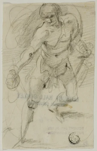David with the Head of Goliath by Giuseppe Cesari, drawing, 1591-1593