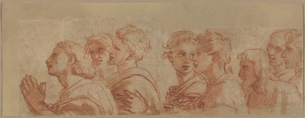 Eight Apostles by Raphael, drawing, 1514