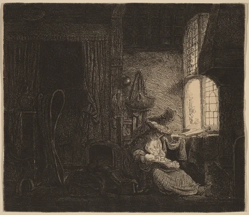 The Family in the Room by Ferdinand Bol, print, 1645