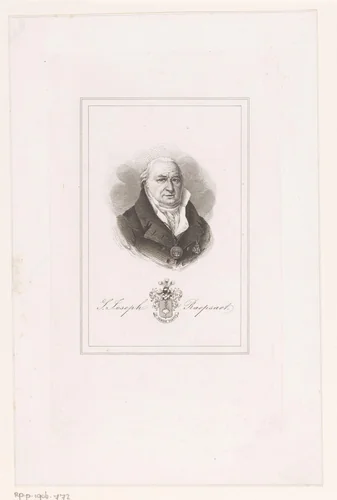 Portret van Jan Jozef Raepsaet by Charles Onghena, print, 1816-1886