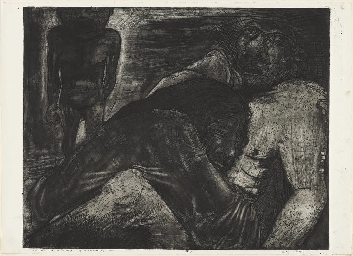 Death in the Plaza (La Muerte esta en la Plaza) by Carlos Faz Caimus, print, 1953