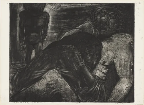 Death in the Plaza (La Muerte esta en la Plaza) by Carlos Faz Caimus, print, 1953