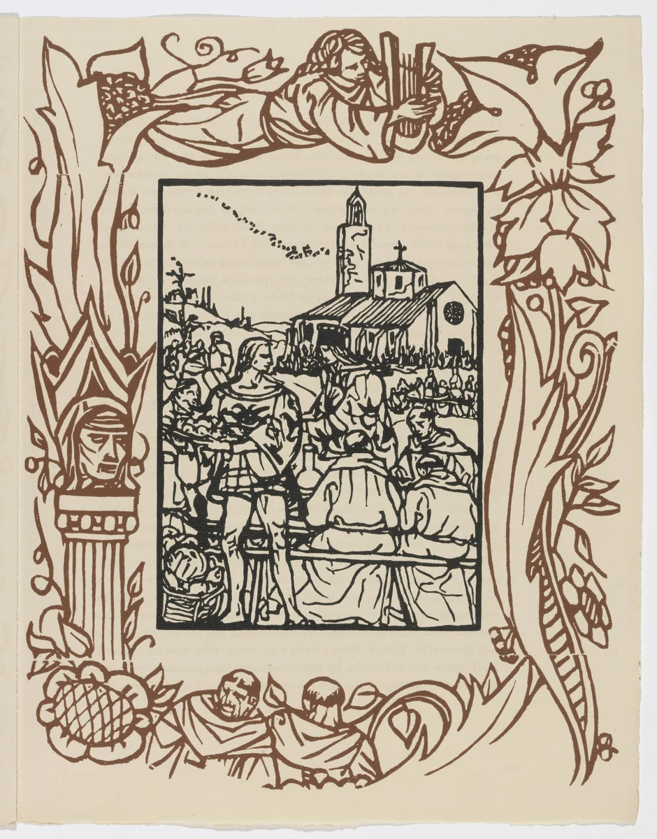 Plate (page 111) from Les Petites Fleurs de St. François (The Little Flowers of St. Francis) by Émile Bernard, illustrated book, 1928