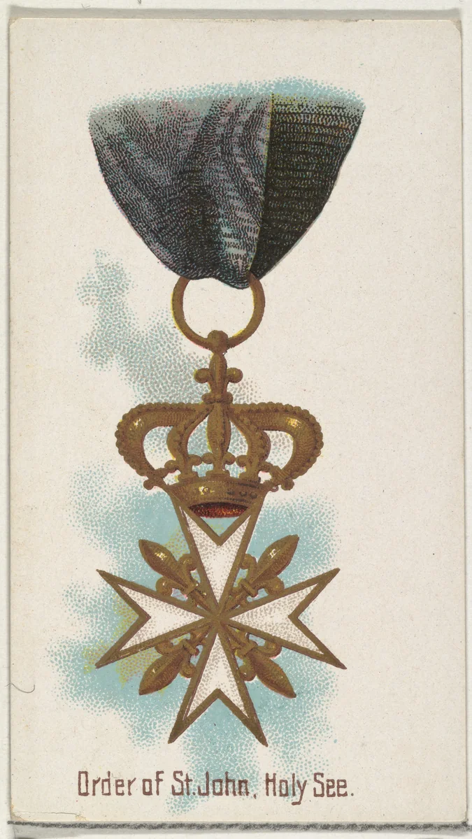 Order of St. John, Holy See, from the World's Decorations series (N30) for Allen & Ginter Cigarettes by Allen & Ginter, print, 1890
