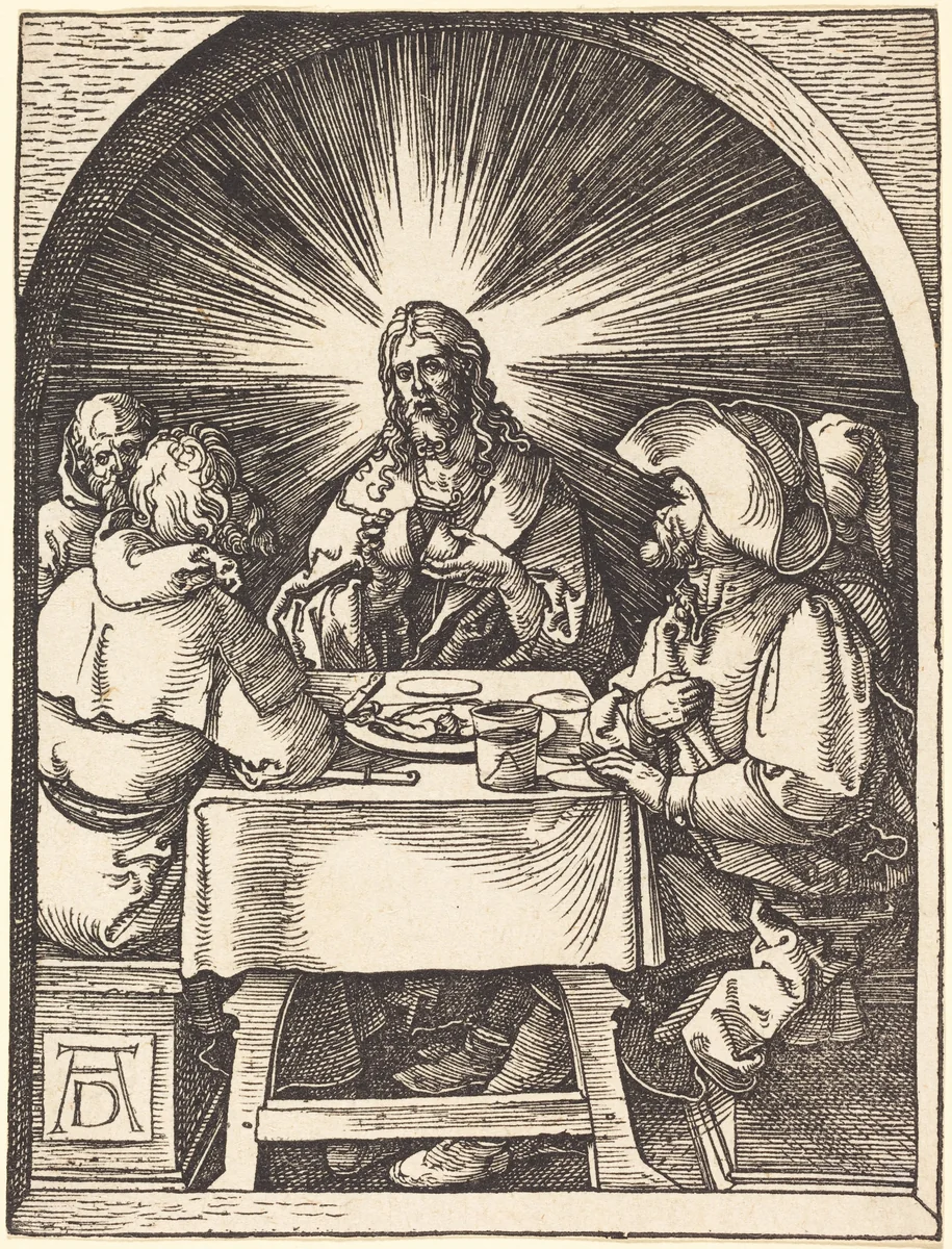 Christ at Emmaus by Albrecht Dürer, print, 1509-1510