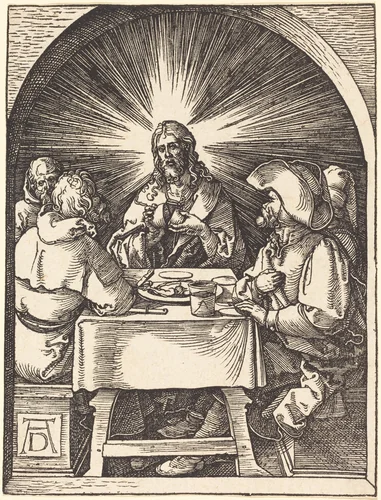 Christ at Emmaus by Albrecht Dürer, print, 1509-1510