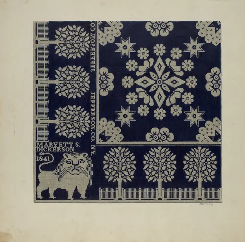 Tyler Coverlet by Arthur G. Merkley, index of american design, 1941