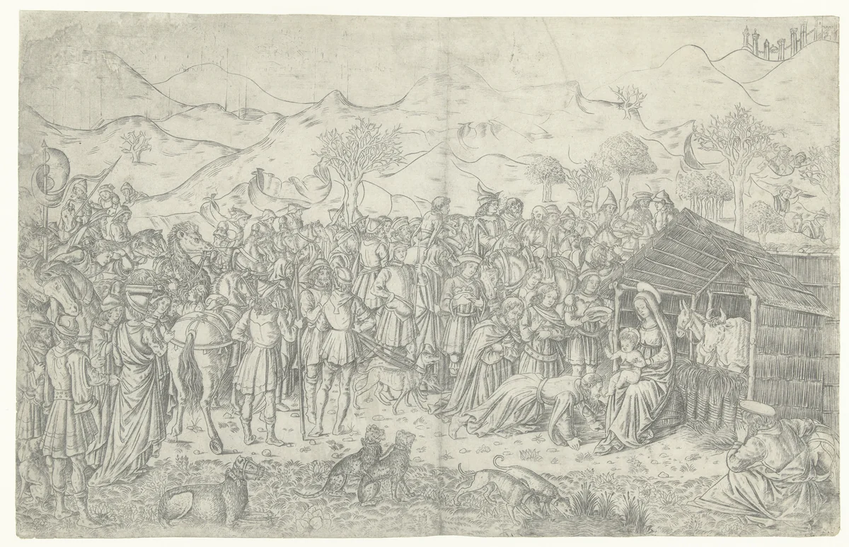 Aanbidding van de koningen by anonymous, print, 1470-1490