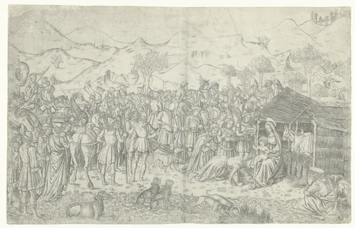Aanbidding van de koningen by anonymous, print, 1470-1490