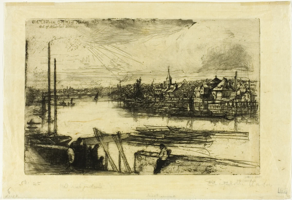 Battersea Reach by Francis Seymour-Haden, print, 1863