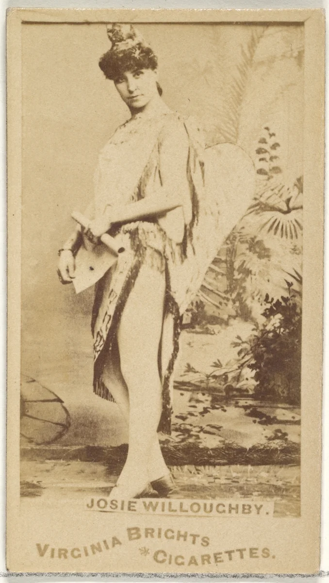 Josie Willoughby, from the Actors and Actresses series (N45, Type 1) for Virginia Brights Cigarettes by Allen & Ginter, photograph, 1885-1891
