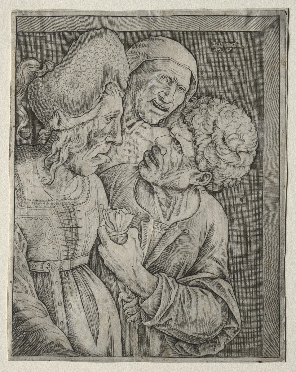 The Rich Old Woman by Agostino Veneziano, print, 1510-1540