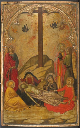 The Lamentation over the Dead Christ by Niccolò di Buonaccorso, painting, 1370-1388