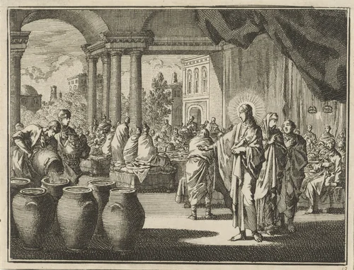 Bruiloft te Kana by Jan Luyken, print, 1712